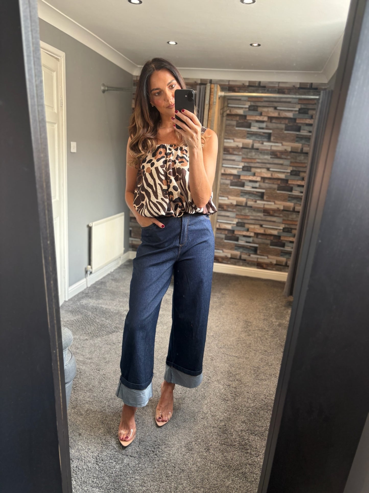 Animal Print Bubble Hem Cami