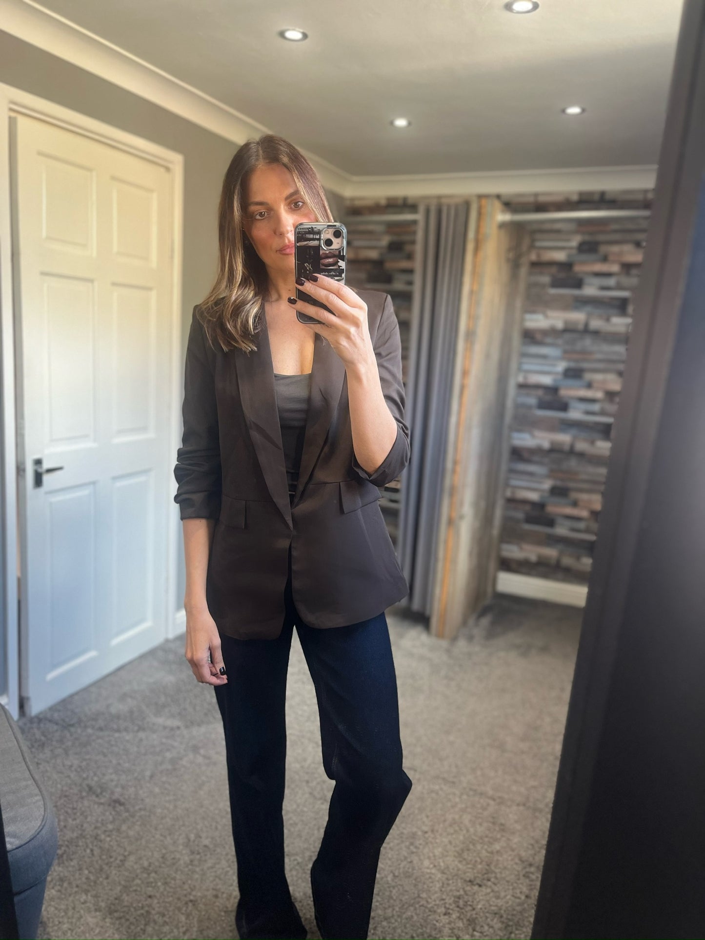 Ruched Sleeve Blazer