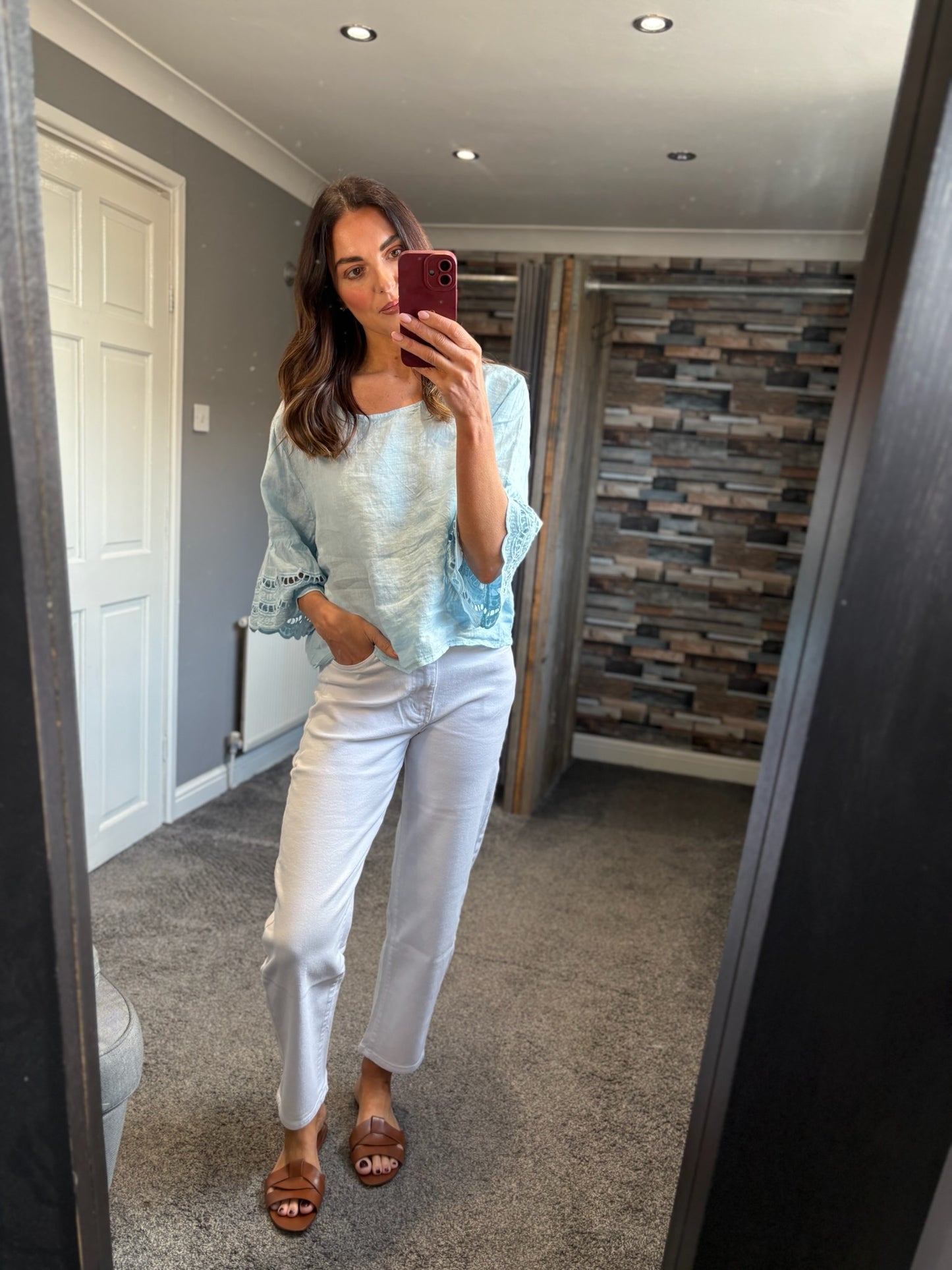 Linen Sleeve Detail Top