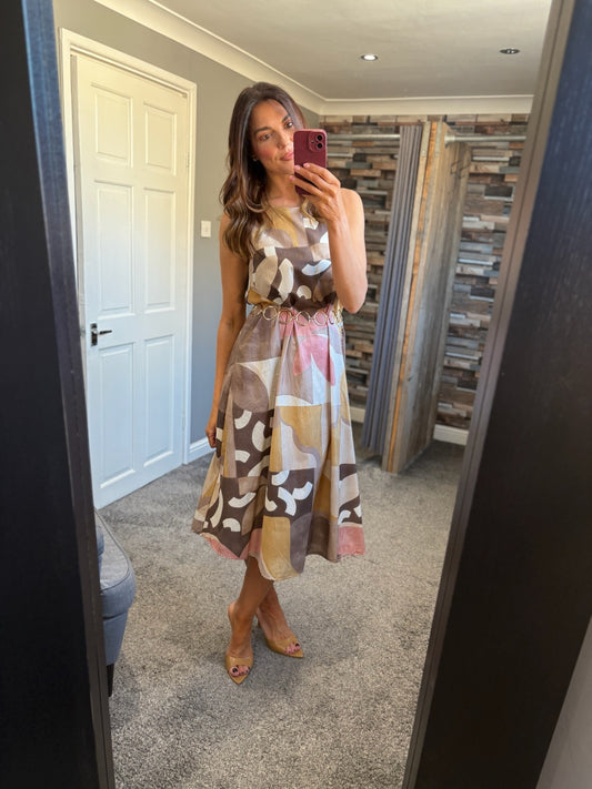 Pattern Midi Dress