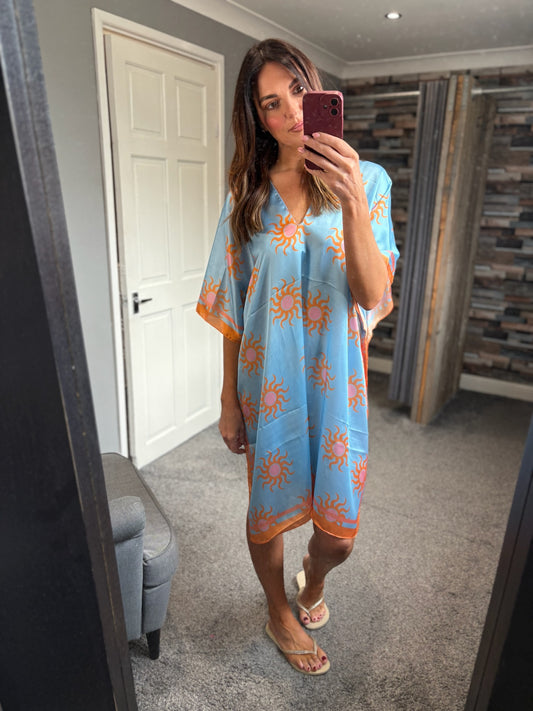 Kaftan - Neon Sun Print