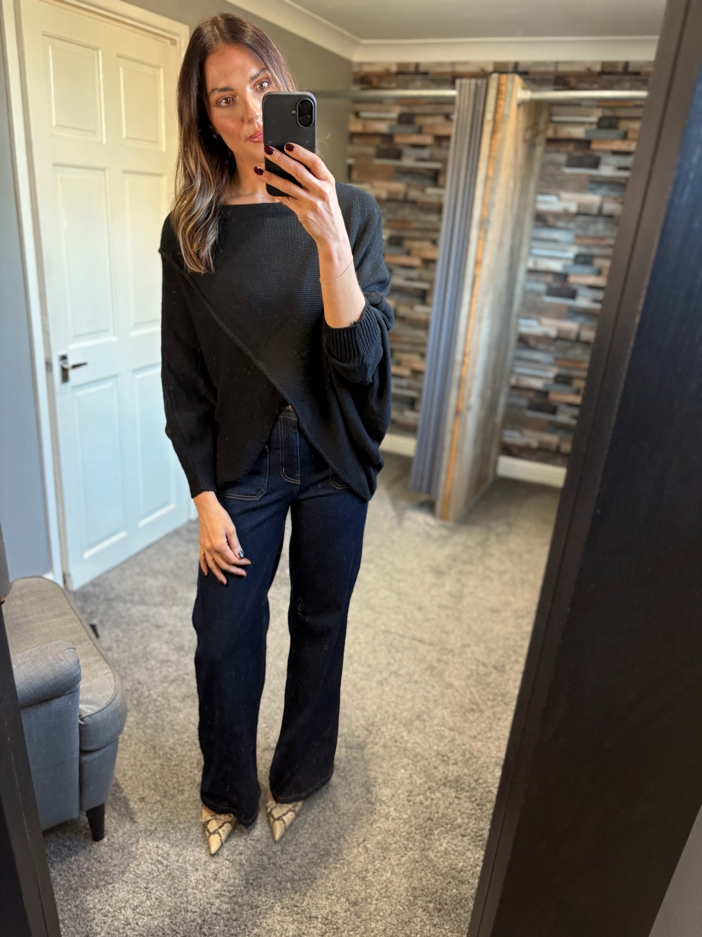 Fine Knit Crossover Jumper