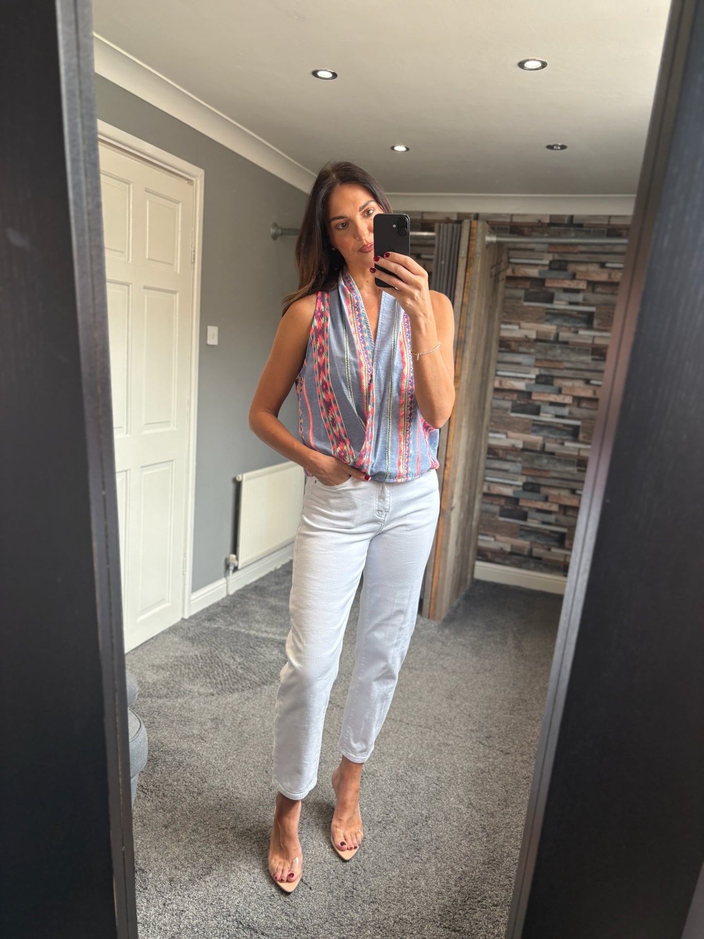 Aztec Halter Drape Top