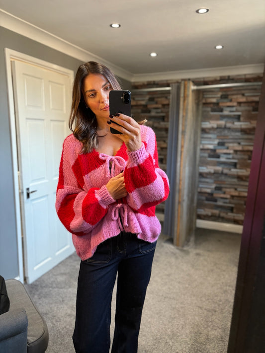 Stripe Tie Cardigan