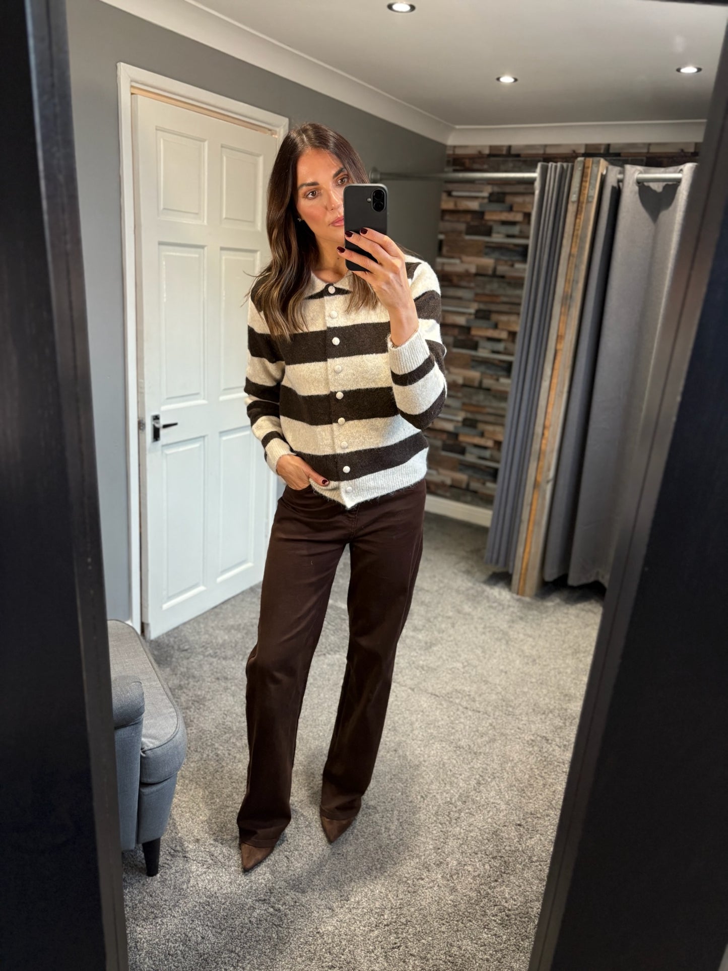 Stripe Polo Cardigan