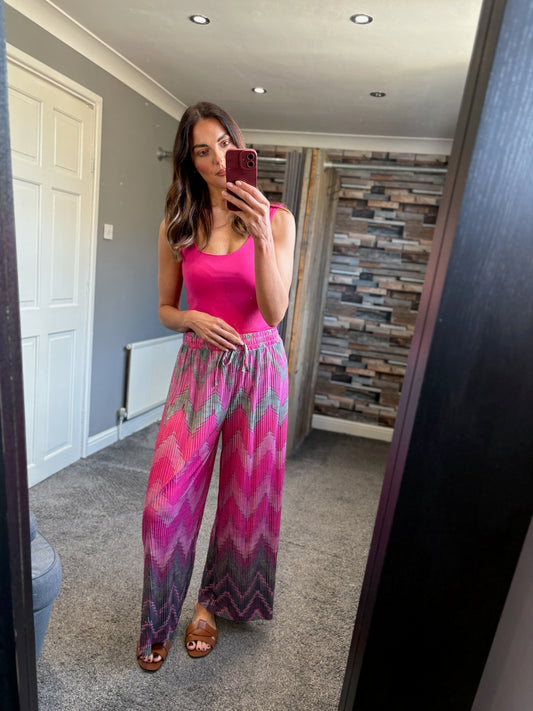 Wide Leg Trousers - Zig Zag