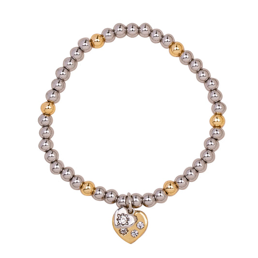 Vibes 18K & White Gold Plated Stainless Steel Elasticated Bracelet