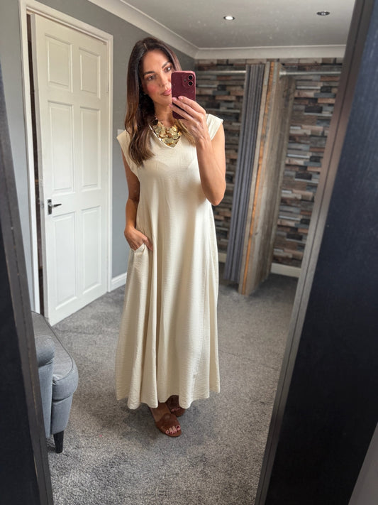 Cap Sleeve Flare Dress