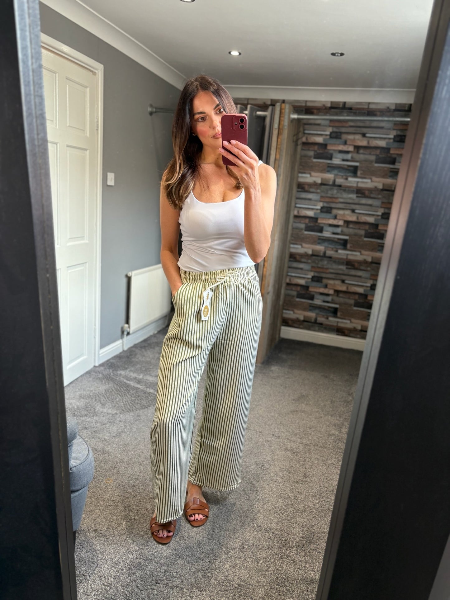 Wide Leg Trousers - Stripe