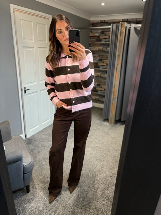 Stripe Polo Cardigan