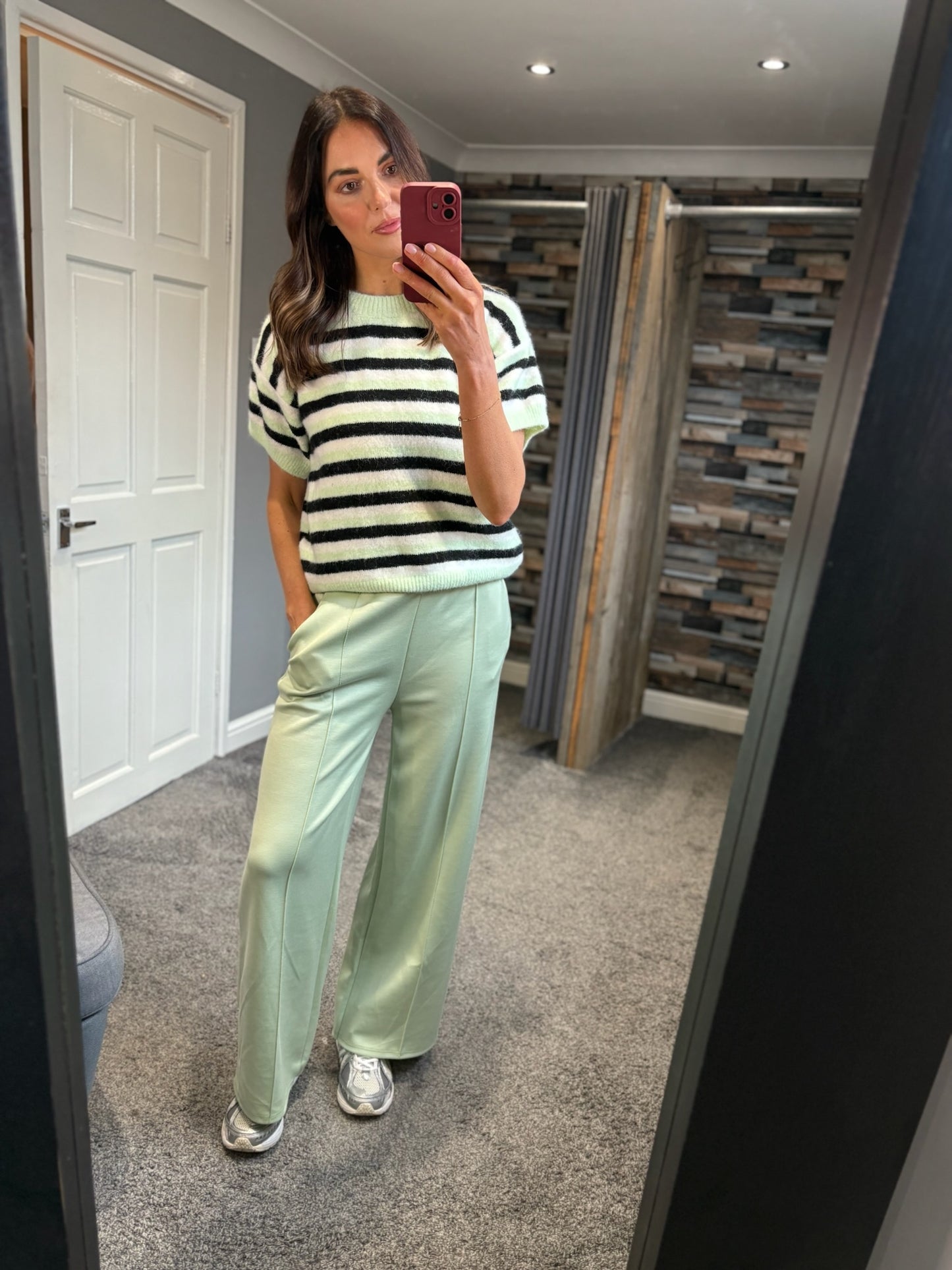 Stripe Short Sleeve Jumper