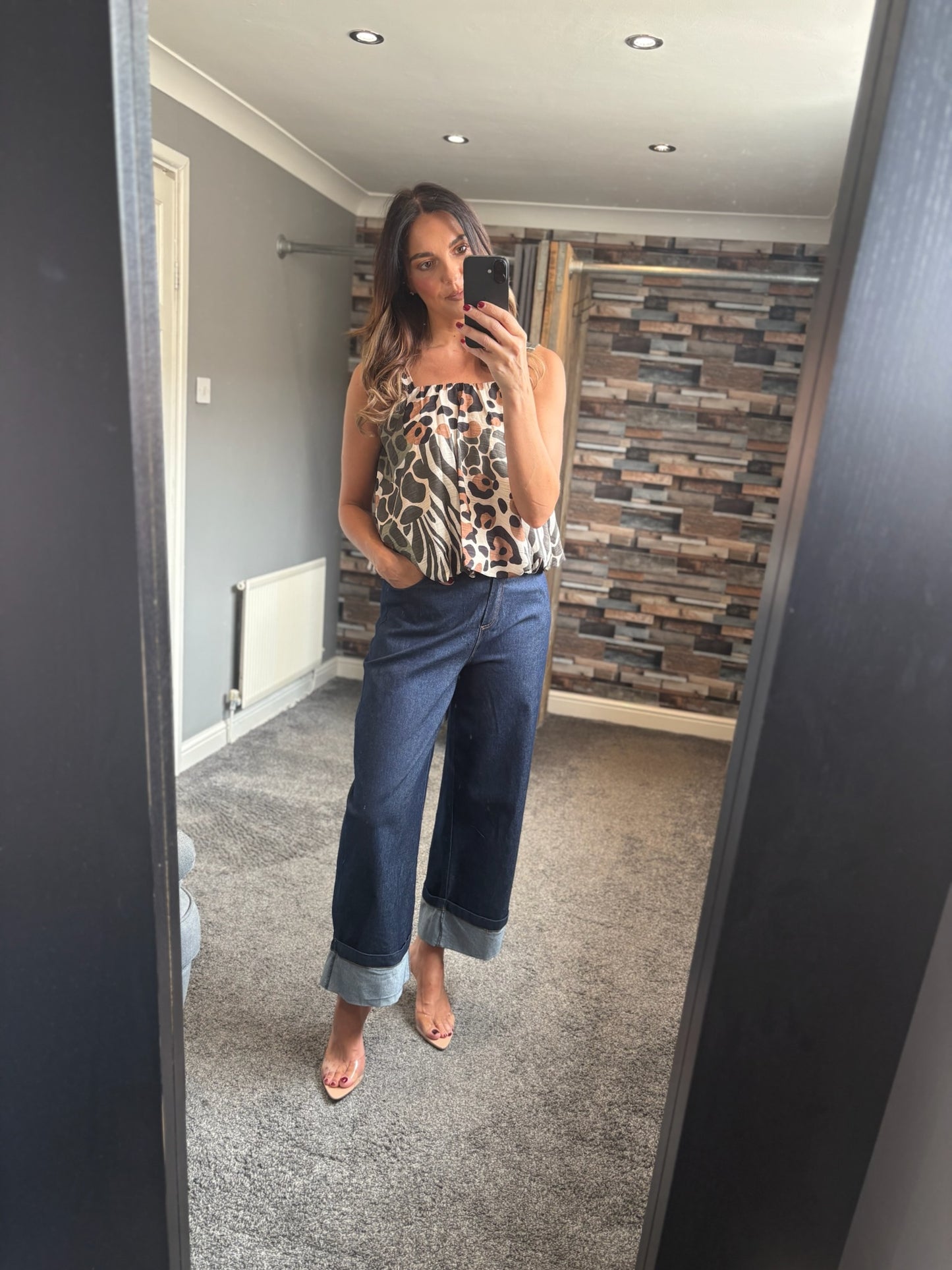 Animal Print Bubble Hem Cami