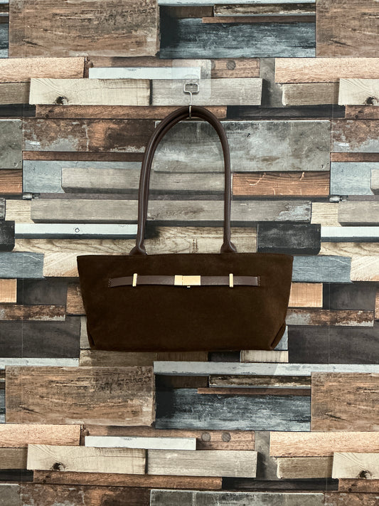 Suede shoulder bag