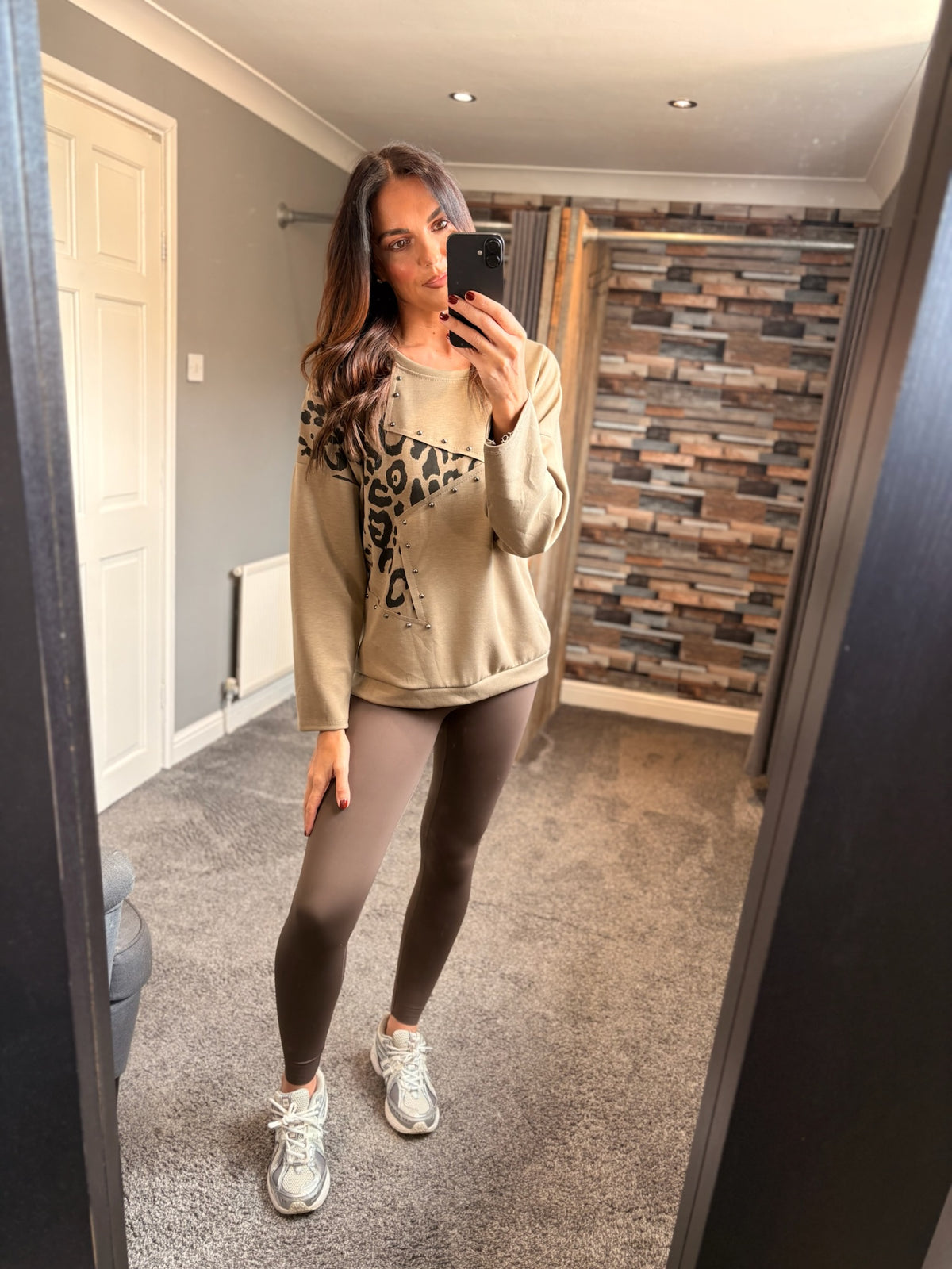 Leopard Star Detail Top