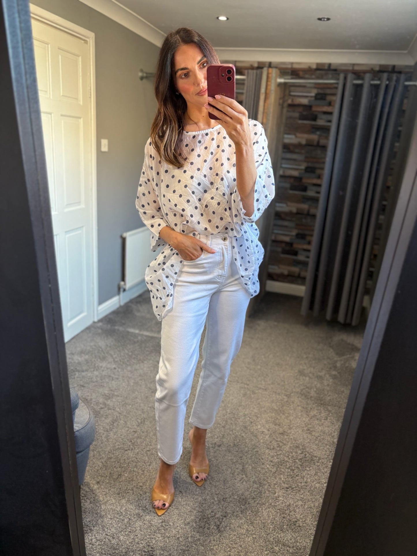 Spotty Drape Blouse