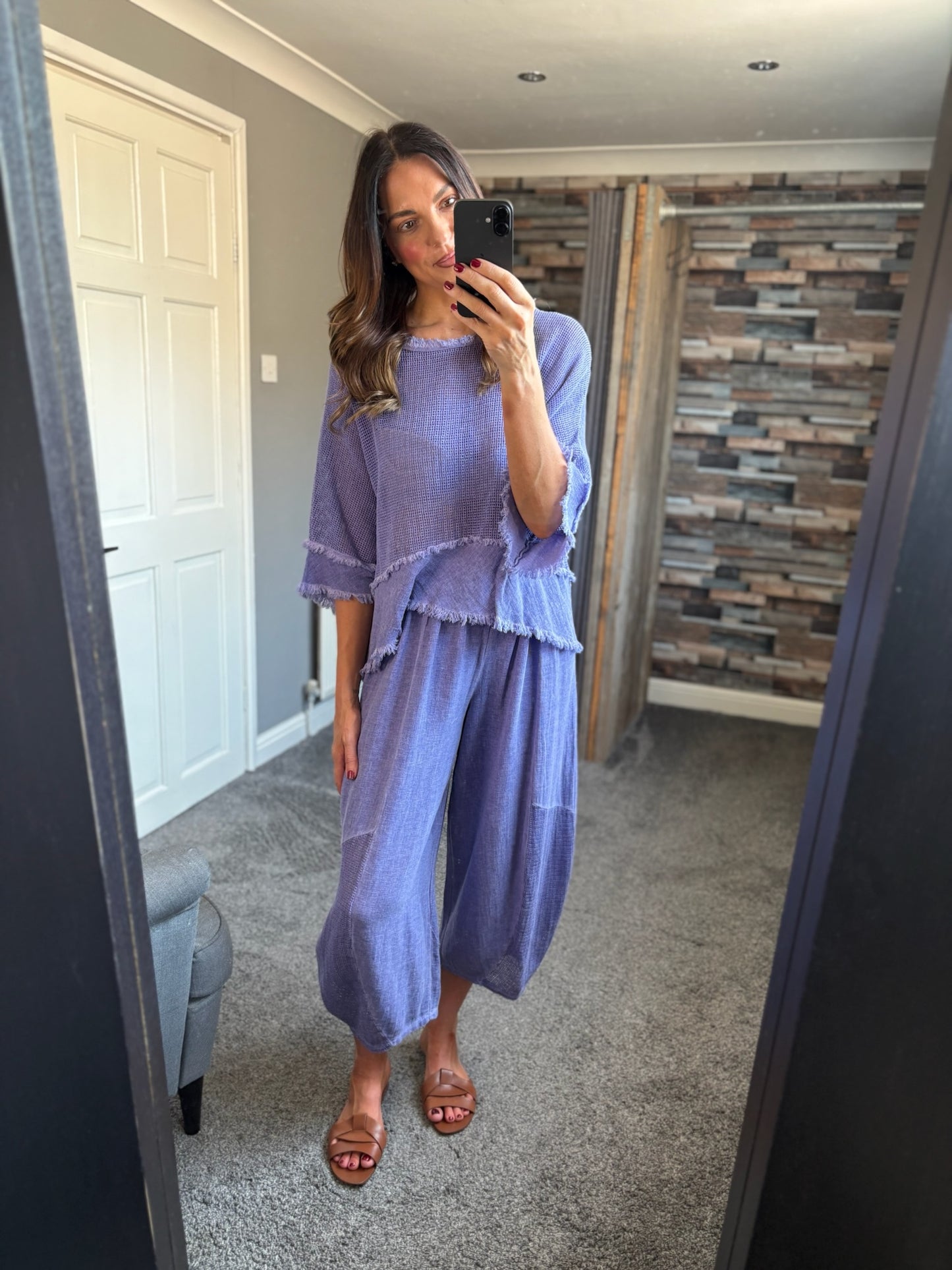 Linen Waffle Raw Edge Coord