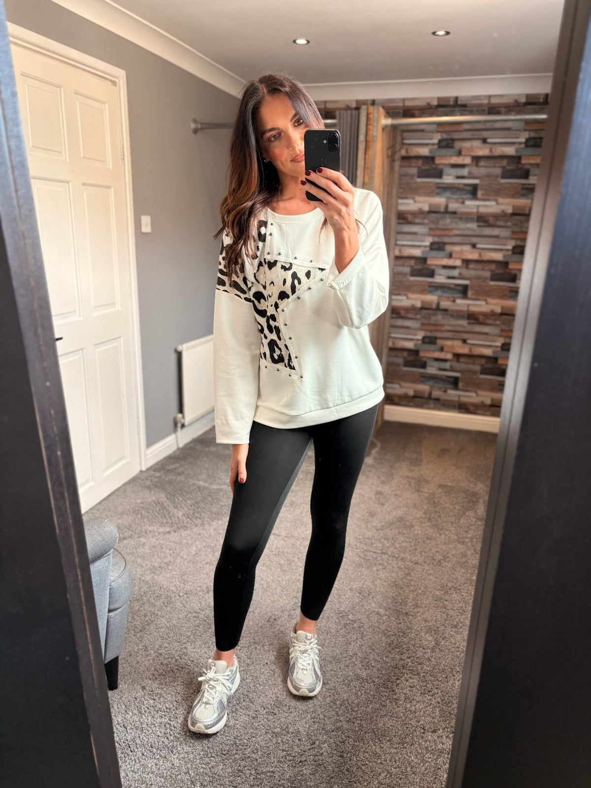 Leopard Star Detail Top