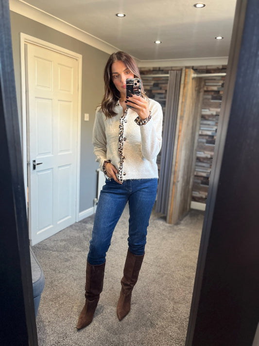 Animal Trim Cardigan