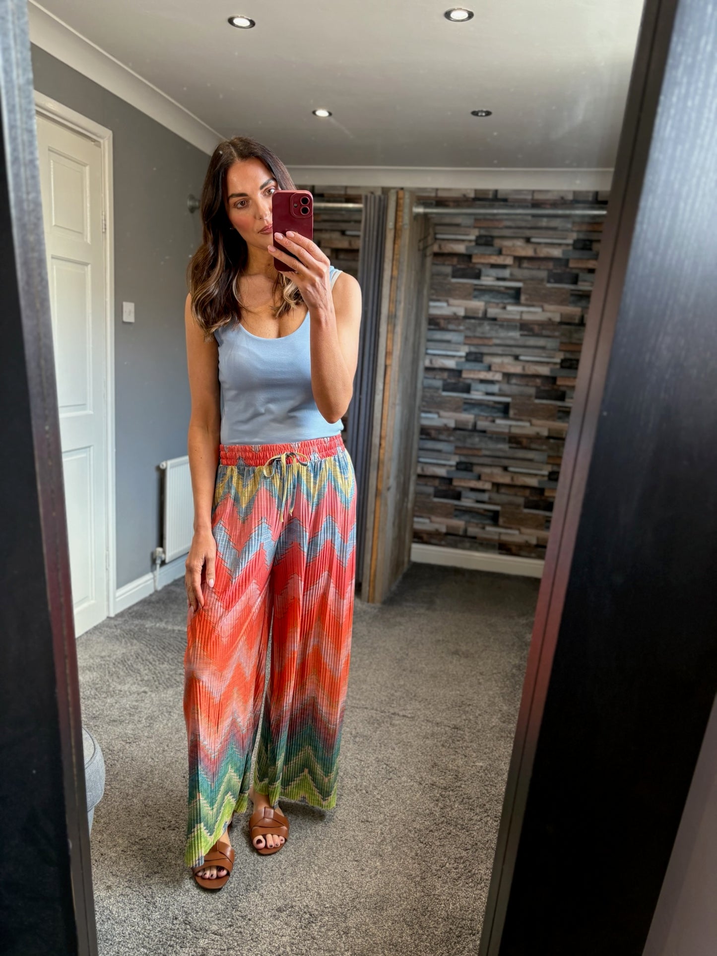 Wide Leg Trousers - Zig Zag