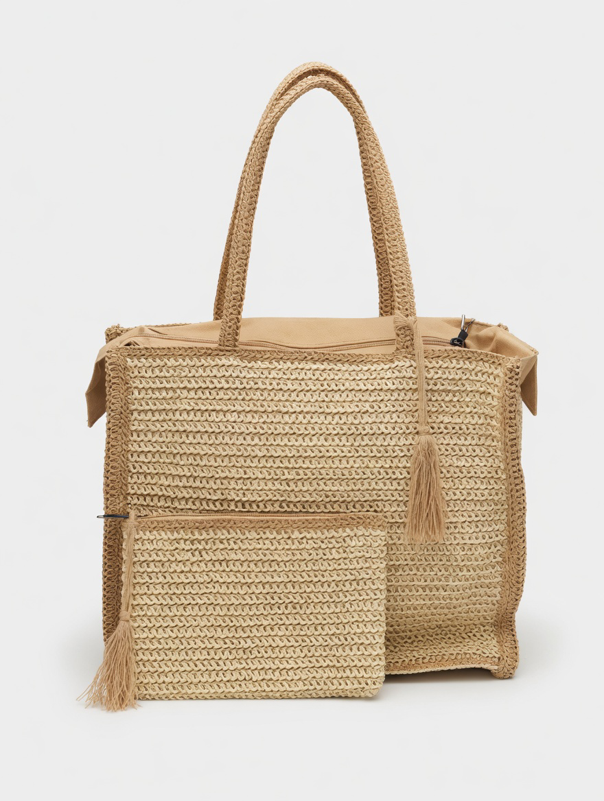Raffia tote bag