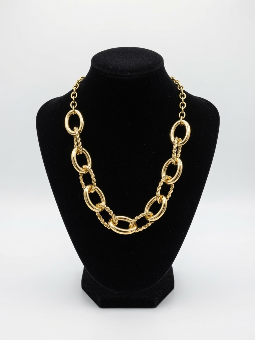 D&X Chunky textured chain necklace
