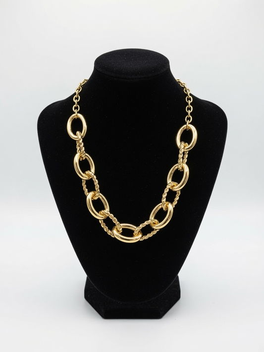 D&X Chunky textured chain necklace