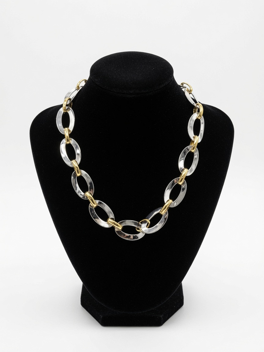 D&X Contrast link necklace