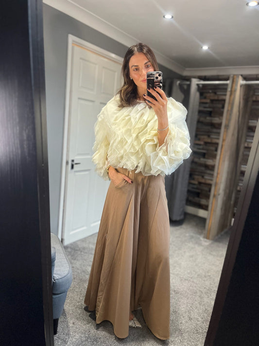 Wide Leg Belted Palazzo Trousers