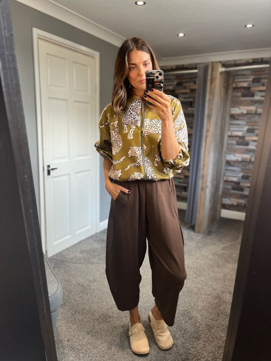 Animal Print Bomber Jacket